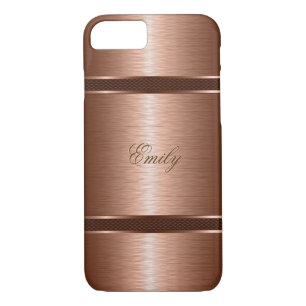 Metallic Copper Brown Brushed Aluminum Look Case-Mate iPhone Case