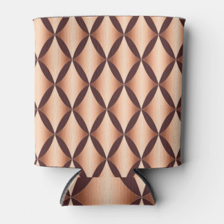 Metallic Copper Diamond, Vintage Pattern. Can Cooler