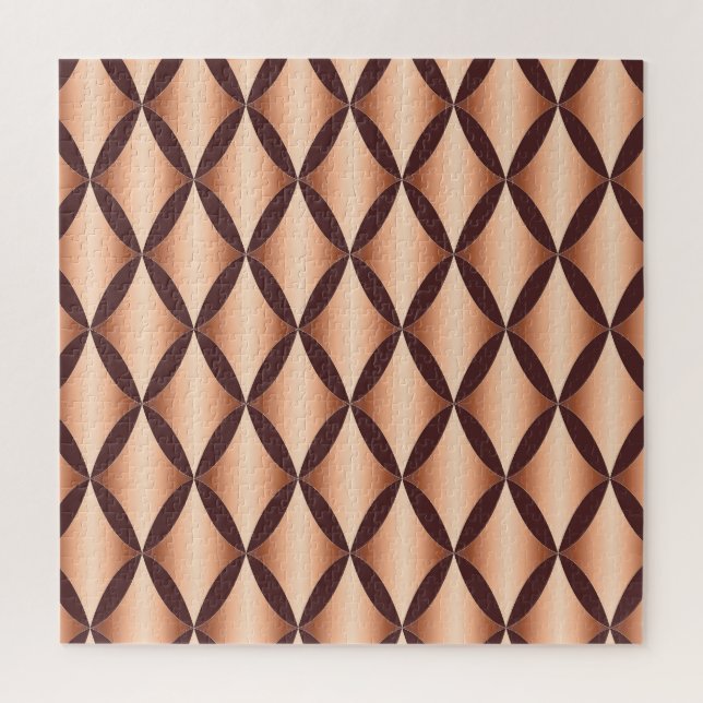 Metallic Copper Diamond, Vintage Pattern. Jigsaw Puzzle (Vertical)