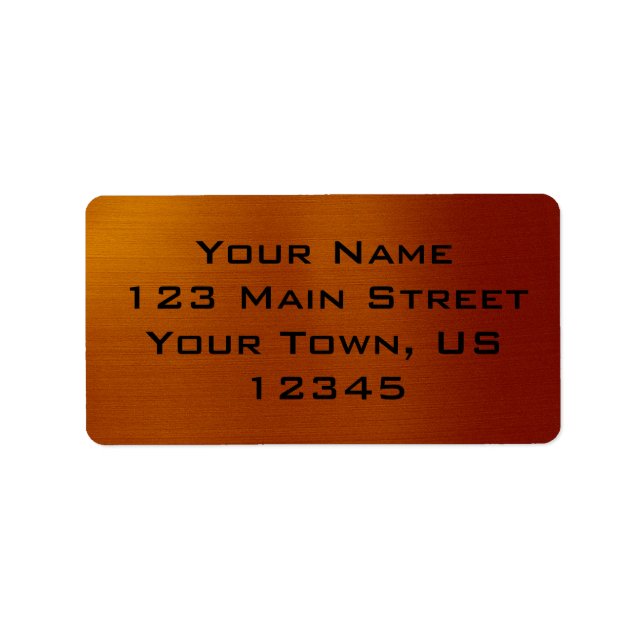 Metallic Copper Label (Front)