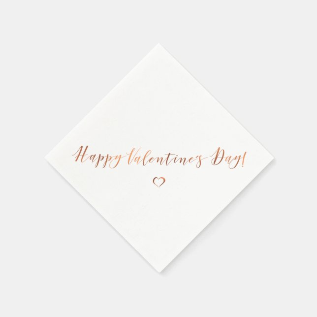 Metallic copper-look Valentine's Day design Napkin (Corner)