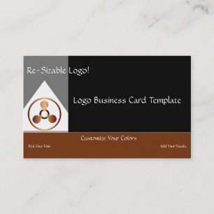 Metallic Copper Moon & Planets Logo Business Card