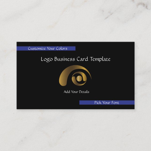 Metallic Corporate Logo - Simple Gold Logo Business Card (Front)