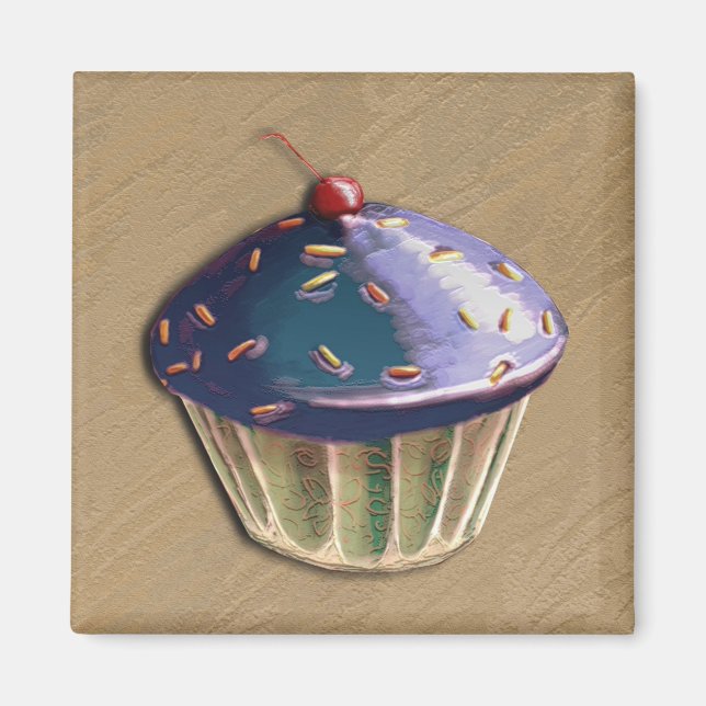 Metallic Cupcake Magnet (Front)