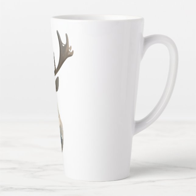 Metallic Cyber Deer Head Steampunk Wall Art Trophy Latte Mug (Right)
