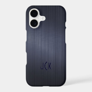 Metallic Dark Blue Brushed Aluminum Look