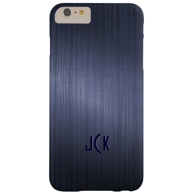 Metallic Dark Blue Brushed Aluminum Look Case-Mate iPhone Case (Back)