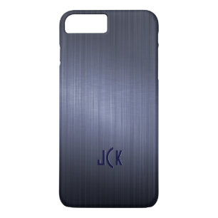 Metallic Dark Blue Brushed Aluminum Look iPhone 8 Plus/7 Plus Case