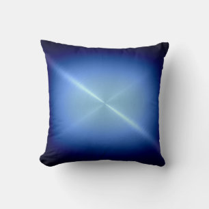 Metallic Dark Blue Stainless Steel Metal Look Throw Pillow