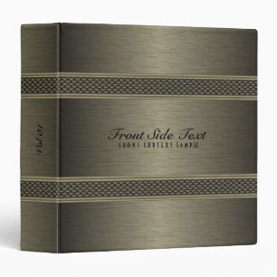 Metallic Dark Green Brushed Aluminum Look Binder