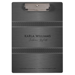 Metallic Dark Grey Geometric Design Clipboard