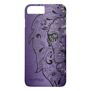 Metallic Deep Purple Texture Lion Sugar Skul Case-Mate iPhone Case