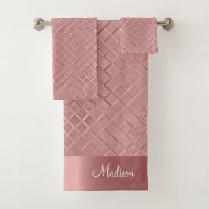 Metallic Diamond Patterns Bath Towel Set