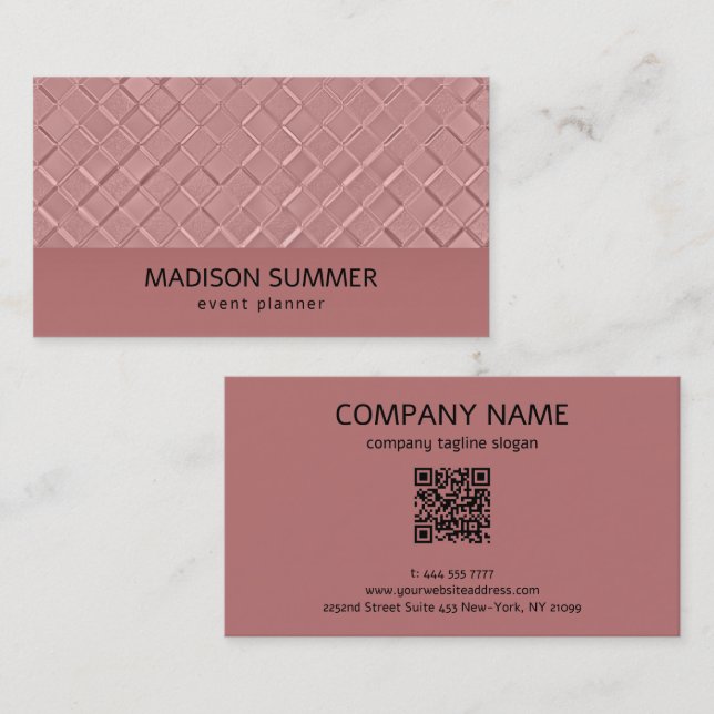 Metallic Diamond Patterns Business Card (Front/Back)