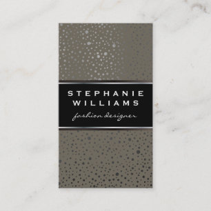 Metallic Dots Pattern Brown Business Card