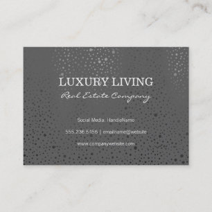 Metallic Dots Pattern Grey Business Card
