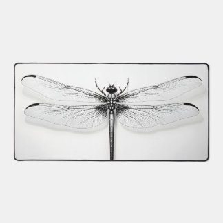 Metallic Dragonfly Desk Mat - Stylish & Functional