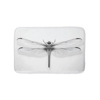 Metallic Dragonfly Printed Bath Mat - Stylish