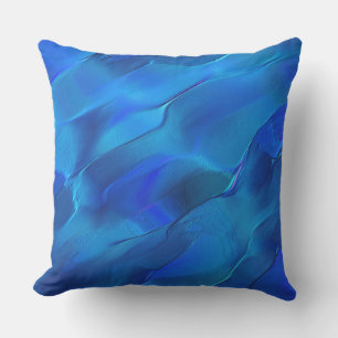 Metallic dunes in tones of vivid blue colour outdoor pillow
