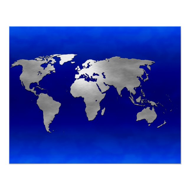 Metallic Earth Map Poster (Front)