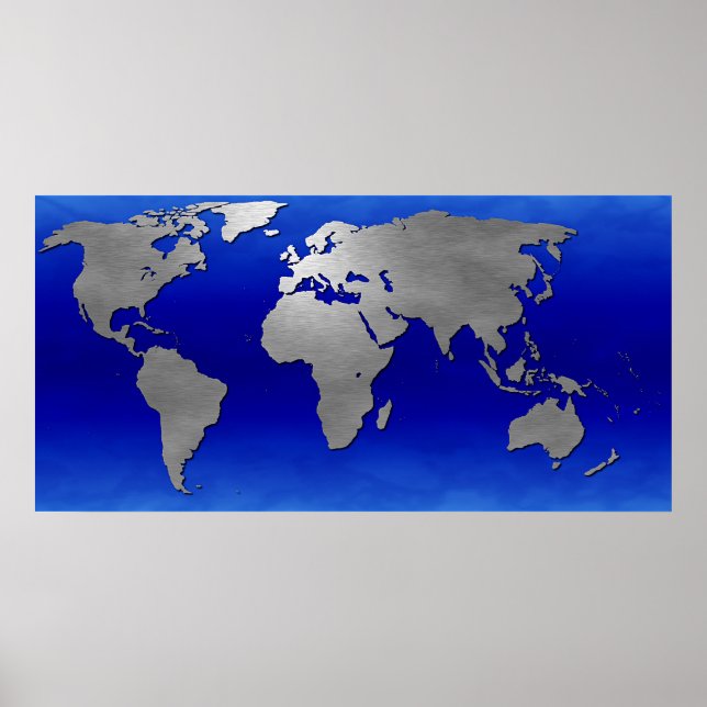 Metallic Earth Map Poster (Front)
