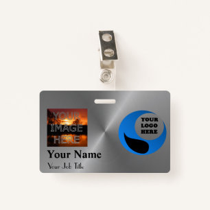 Metallic Effect Photo Name Badge Template