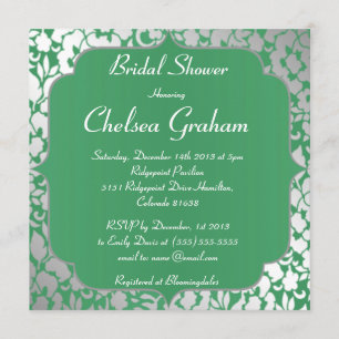 Metallic Emerald Green Bridal Shower Invitation