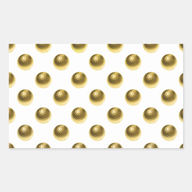 Metallic Faux Foil Gold Golf Balls Background Ball Sticker (Front)