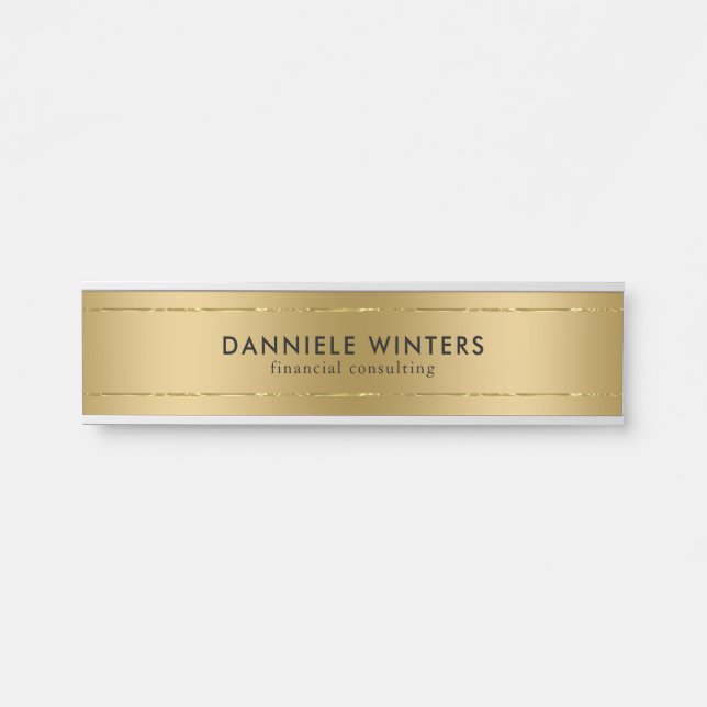 Metallic faux gold background door sign (Front)