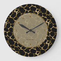 Metallic Faux Gold & Black Leopard Print