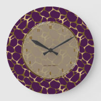 Metallic Faux Gold & Purple Leopard Print