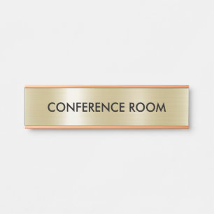Metallic faux gold texture imitation door sign