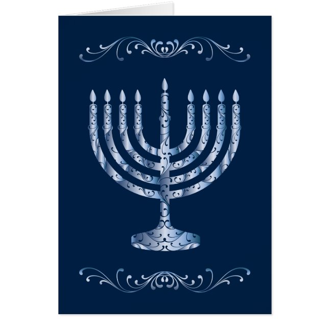 Metallic Filigree Menorah (Front)