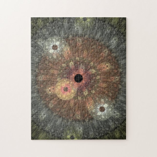 Metallic Flame Fractal Jigsaw Puzzle (Vertical)