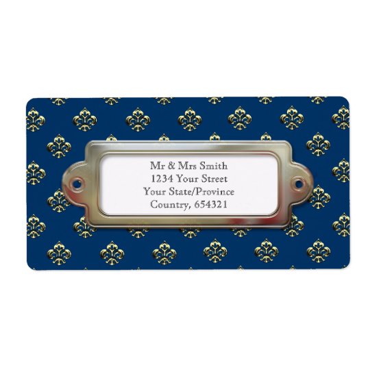 Metallic Fleur de lis (Gold) Shipping Label