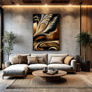 Metallic Fluid Golden Luxury Canvas Print