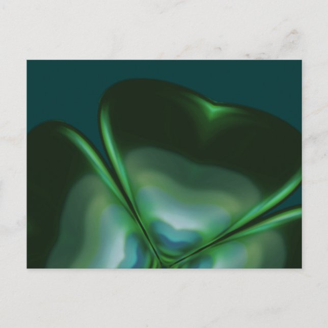 Metallic Four Leaf Clover Postcard (Front)