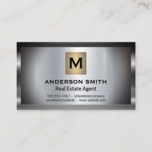 Metallic Frame   Metal Background   Monogram Business Card