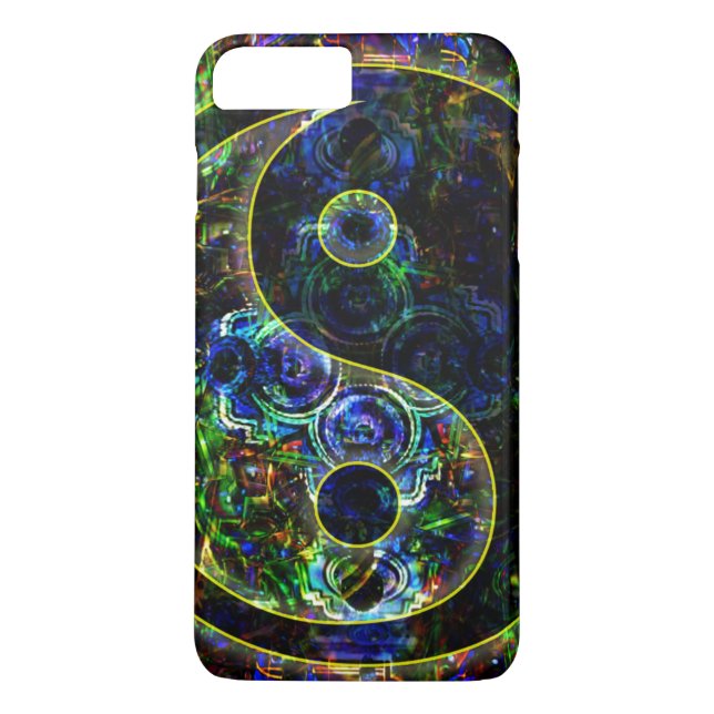 Metallic Future Urban Landscape Yin Yang Symbol Case-Mate iPhone Case (Back)