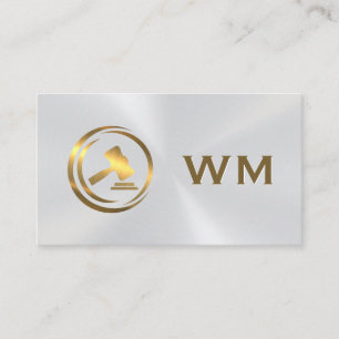 Metallic Gavel Logo   Law   Attorney Business Card