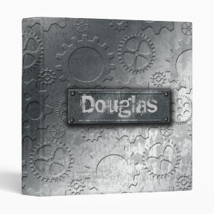 Metallic Gears with Bolted Label –Add Name- Binder
