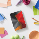 Metallic Geometric Black Red & Orange Design iPad Mini Cover<br><div class="desc">Cool modern geometric metallic look black red and orange geometric shapes design with custom monogram.</div>