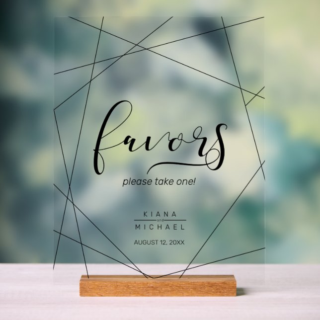 Metallic Geometric Favours Silver ID648 Acrylic Sign (Neutral)