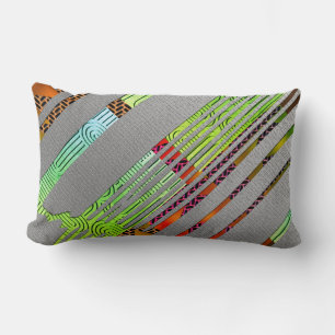 Metallic Geometric Motif Lumbar Pillow