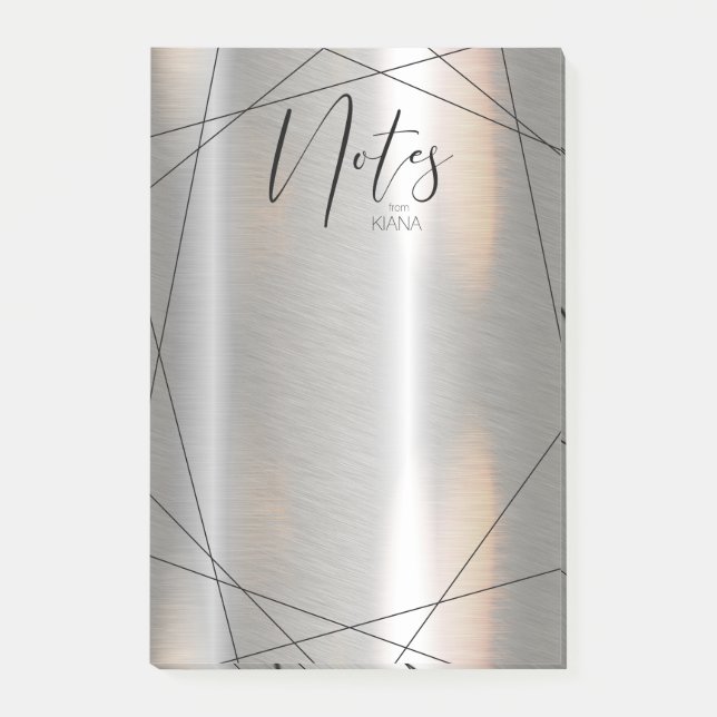 Metallic Geometric Notes Silver/Black ID648 (Front)