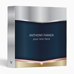 Metallic Geometric Shapes  Binder