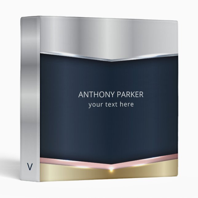 Metallic Geometric Shapes  Binder (Front/Spine)