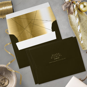 Metallic Geometric Wedding Gold ID648 Envelope