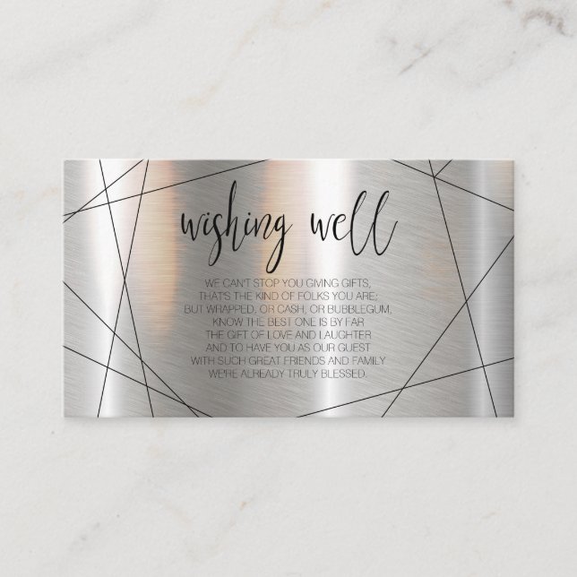Metallic Geometric Wishing Well Silver/Blk ID648 Enclosure Card (Front)
