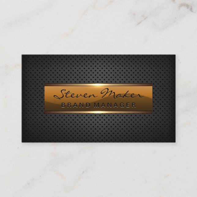 Metallic Glossy Banner | Perforated Mesh Business Card (Front)